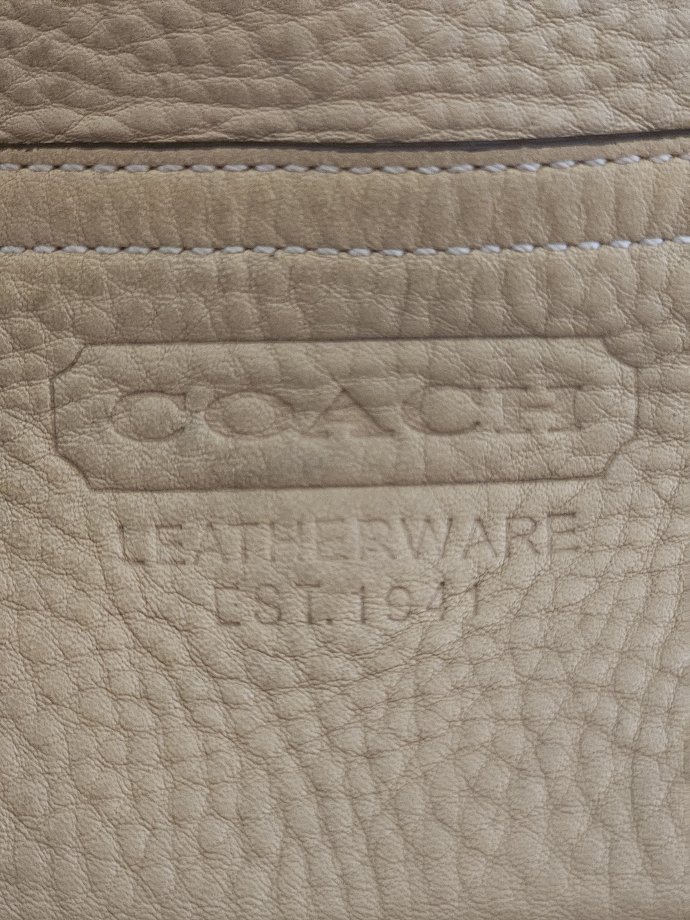 Coach Pebbled Leather Shoulder Bag in Beige - Picture 3 of 8